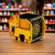 Handicraft Wooden Pen Stand Elephant - Yellow